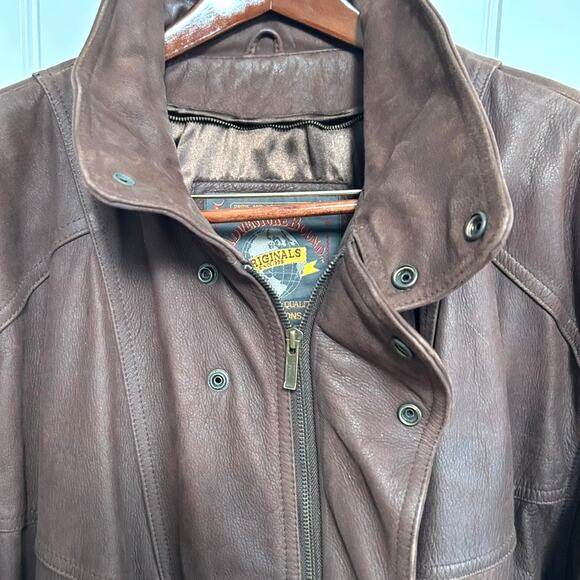 Vtg Wilson's Leather Adventure Bound XXLT Aviator Moto Bomber Brown Pilot Rugged - Picture 8 of 16